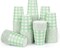 120-pack of 9 oz sage green gingham paper cups, featuring a checkered design. Perfect for weddings, birthdays, baby showers, picnics, or any festive occasion.
